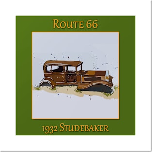 1932 Studebaker on Route 66 in Petroglyph National Park Posters and Art